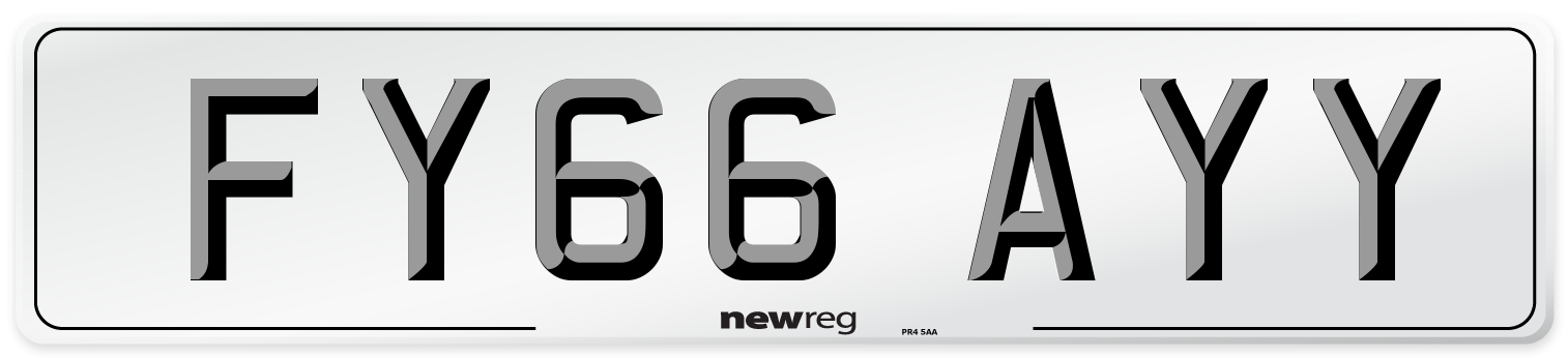 FY66 AYY Number Plate from New Reg